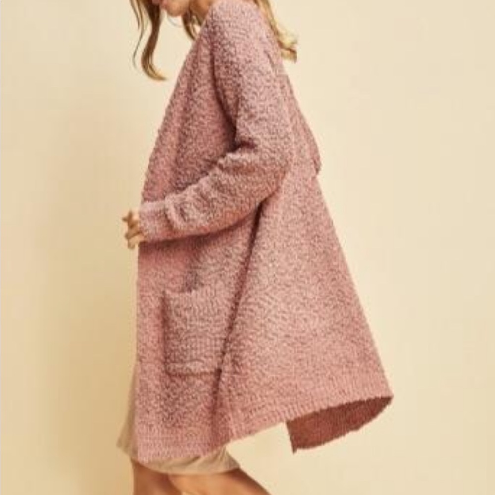 Rose Blush Pink Popcorn Cardigan
